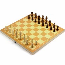 Набор 3 в 1, " Шахматы, шашки, нарды", деревянный, 34*17,5*4,5 см