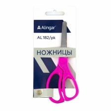 Ножницы канцелярские, Alingar, 13 см, "Every day", розовый, эргономичная ручка, закругленные концы, европодвес, пакет