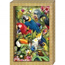 Набор для изготовления картины Клевер, 290*200*30 мм, картонная упаковка, "Я люблю птичек"