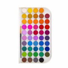 Акварель Alingar меловая 48 цветов, с кистью, пластиковая  упаковка, европодвес, "Классическая"
