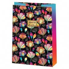 Пакет подарочный бумажный Мир открыток (XL) 32,5*45 см "Яркие цветы", ламинация