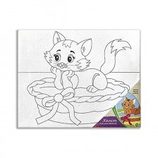 Картина по номерам Рыжий Кот "Милый котенок", 20х25 см., холст на картоне