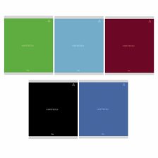 Тетрадь 96л., А5, линия, Alingar "Office line", скрепка, мелованный картон (стандарт), блок офсет, 5 дизайнов в пленке т/у