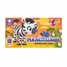 Пластилин Луч ,6 цветов, 90 гр., без стека, картонная упаковка, "Zoo"