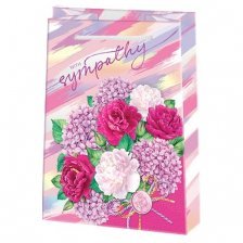 Пакет подарочный бумажный Мир открыток (MS) 13,5*18 см "Букет цветов", ламинация