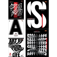 Тетрадь 48л., А5, клетка, Проф-Пресс "Абстрактные буквы", скрепка, цветная мелованная обложка, второй блок