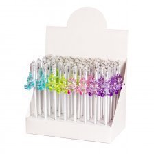 Ручка шариковая, Alingar "Медвежонок", синяя, 0,7 мм, прозрачный пластиковый корпус