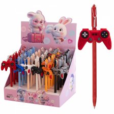 Ручка шариковая Alingar, "Game", 0,7 мм, синяя, с подвеской, круглый, цветной, пластиковый корпус, 36 шт/уп, картон. стенд