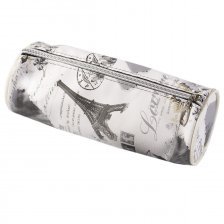 Пенал-тубус Alingar, ткань, молния, 220х80 мм, "Париж" серый