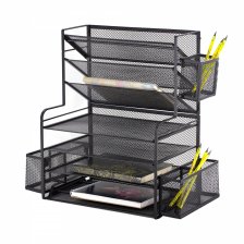 Подставка-органайзер д/канцтоваров,Alingar,,металл,42,9*22*35,5,7 отдел. ,3 подвес.органайз., черный цвет