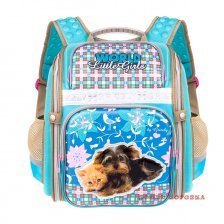 Рюкзак Grizzly школьный (/2 голубой), 300х370х160 мм