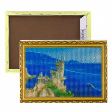 Алмазная мозаика Alingar, на подрамнике, ) 20х30 см, , " Замок у моря"