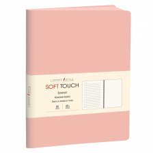 Записная книжка А6, Канц-Эксмо, 7БЦ, soft-touch, ляссе, линия, 80 л, "Нежный", розовый