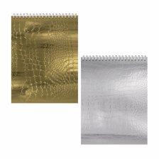 Блокнот А6+, гребень, Alingar, дизайнерский картон, тиснение, 48 л., клетка, "Croko", ассорти