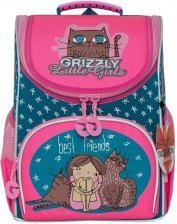Рюкзак Grizzly школьный, с мешком (/1 изумрудный-жимолость)