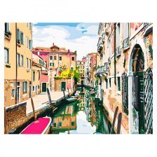 Картина по номерам Рыжий кот, 30х40 см, с акриловыми красками, холст, "Прекрасная Венеция"
