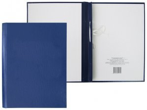 Папка для дипломных работ без надписи, на завязках, Канцбург, А4, бумвинил, синяя