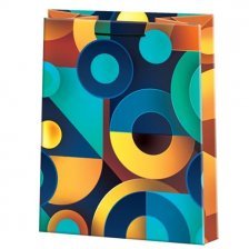 Пакет подарочный бумажный Мир открыток (L+) 26*32,7 см "Цветные круги", ламинация