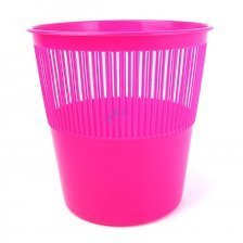 Корзина для бумаг Schneider, 12 л, пластик, сетчатая, круглая, розовая флуоресцентная