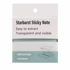 Прозрачные стикеры для заметок с клеевым краем, Alingar, 76*76 мм, 100 л., "Зигзаг", голубой цвет, покрытие с блеском, пластик, 12 шт/уп, европодвес