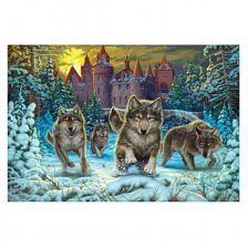 Картина по номерам Рыжий кот, 40х50 см, с акриловыми красками, холст, ""Волки и замок"