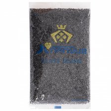 Бисер Alingar размер №8 вес 450 гр., прозрачный кристалл, внутри черный, пакет