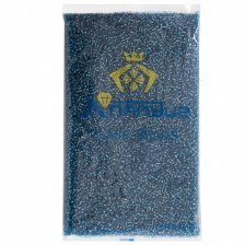 Бисер Alingar размер №8 вес 450 гр., голубой прозрачный, внутреннее серебрение, пакет