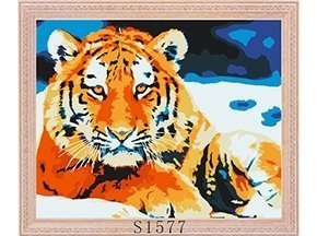 Картина по номерам Рыжий кот, 22х30 см, с акриловыми красками, холст, "Роскошный тигр"