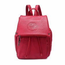 Рюкзак женский, 1 отделение, 27х29х15 см, GRIZZLY, экокожа, два кармана, красный