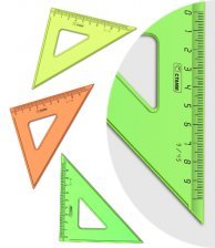 Треугольник СТАММ, 9 см, пластиковый, 45 градусов, прозрачный, цвета ассорти