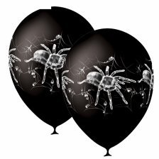 Воздушные шары М12"/30 см Декоратор (растр) BLACK  4 ст. рис. "Паук", 25 шт. шар латекс