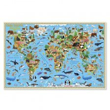 Карта Мира настенная Геодом, "Наша планета. Животный и растительный мир", 101 * 69 cм, лам