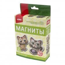 Набор для изготовления игрушки из  гипса Lori, картонная упаковка, Магниты "Счастливые котята"