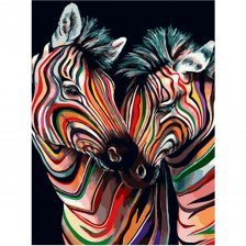 Картина по номерам Alingar, 30х40 см, 24 цвета, с акриловыми красками, холст, "Яркие зебры"