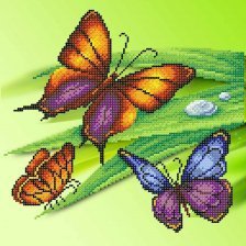 Набор для вышивания на габардине, М. П Студия, 40*35/25*25 см, бисер 20 цветов (приобретается отдельно), инструкция, "Бабочки"