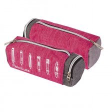 Пенал-косметичка Alingar, ткань, молния  17,5 см х 6 см * 6 см, торцевой карман "Penciacase" т. розовый/серый