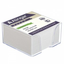 Блок бумажный для записей Alingar "Эконом", 9*9*4,5 см, белый, непроклееный, пластиковый бокс