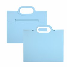 Папка-картотека Alingar, 332х302 мм, на резинке, прорезная ручка, пластик, 700 мкм, 11 отделений, голубой