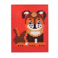 Алмазная мозаика Рыжий кот, на подрамнике, с полным заполнением, (блест.), 10х15 см, 10 цветов, "Щенок"