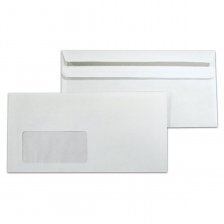 Конверт почтовый DL/O (110*220 мм), белый, прямоугольный клапан, окно справа, декстрин, Ряжская печатная фабрика