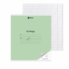 Тетрадь 12л., косая линия, Alingar, скрепка, блок офсет, мелованный картон (стандарт), "Зелёная"