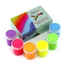 Краски акриловые Экспоприбор флуоресцентные, 6 цветов, 40 мл., картонная упаковка "Декарт"