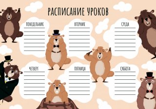Настольное покрытие для творчества, ПЧЕЛКА, 230 х 330 мм, пластик, "Расписание уроков"