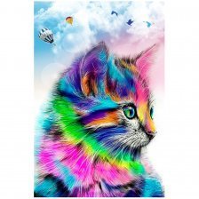 Картина по номерам Alingar, 20х30 см, 22 цвета, с акриловыми красками, холст, "Яркий котенок"