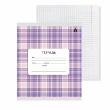 Тетрадь 24л., клетка, Alingar, скрепка, блок офсет, 100% белизна, мелованный картон (стандарт), "Шотландская клетка"