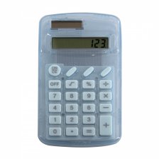 Калькулятор Alingar 8 разрядов, 110*70*10 мм, двойное питание, голубой, батарея в комплекте, европодвес