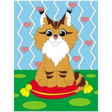 Картина по номерам Рыжий кот, 18х24 см, акриловые краски, холст, "Котёнок мейн-кун"