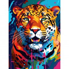 Картина по номерам Рыжий кот, 30х40 см, с акриловами красками, 30 цветов, холст, "Яркий портрет леопарда"