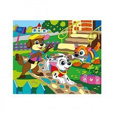 Картина по номерам Рыжий кот, 25х30 см, с акриловыми красками, холст, "Игривые щенки"
