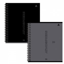 Тетрадь 96л., А5, клетка, Alingar, гребень, блок офсет, мелованный картон, "Atmosphere", 2 дизайна в пленке т/у